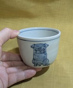 蕎麦猪口　黒パグ - 画像 (3)