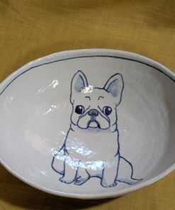 だ円鉢　フレンチブル白