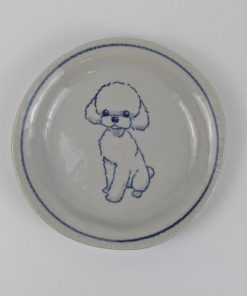 16㎝皿　トイプードル白