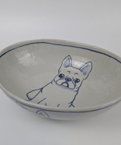 だ円鉢 フレンチブル白