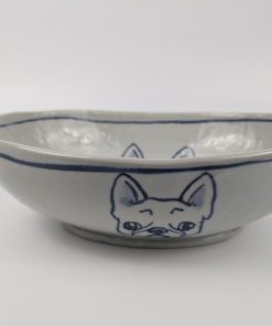 だ円鉢　フレンチブル白 - 画像 (3)