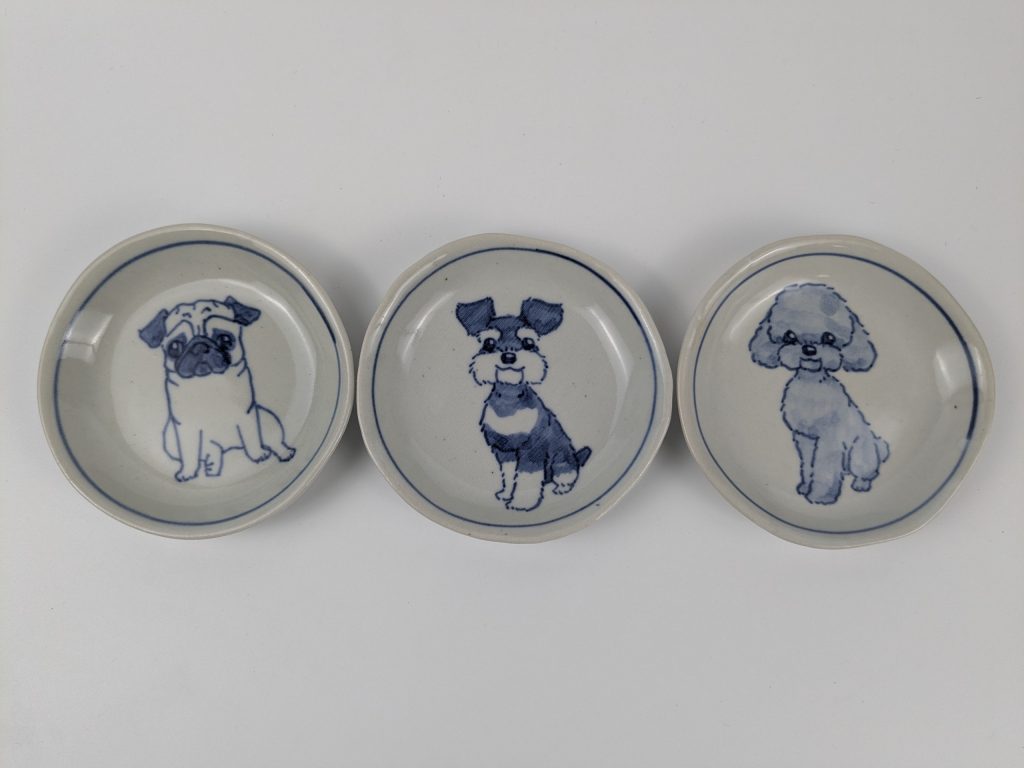犬の豆皿 3枚セット|パグ・シュナウザー・トイプードル