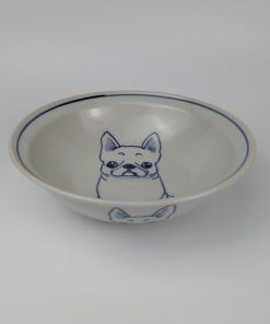 スープ碗　フレンチブルドッグ白